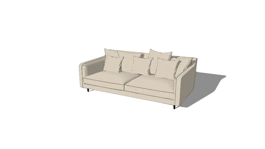 Canapé 4 places beige tissu LENITA