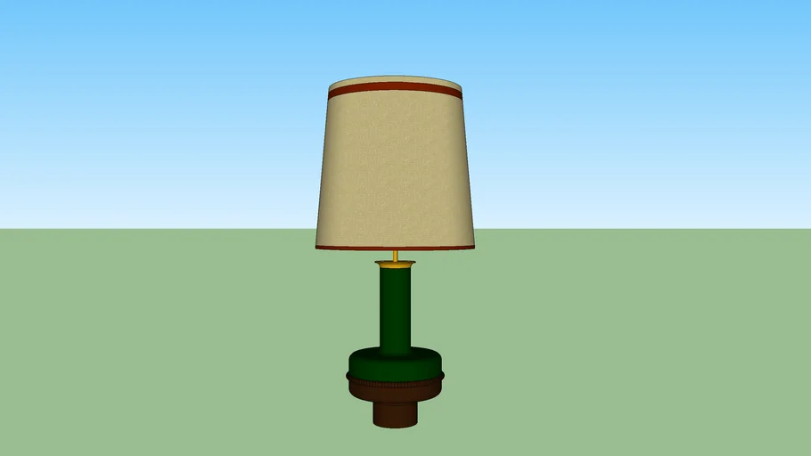 Mid Century Green Glass Table lamp