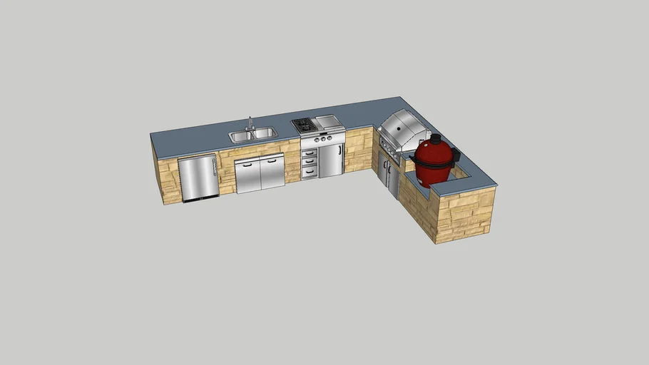 outdoor kitchen L shape