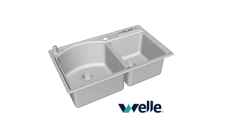 Cuba dupla em aço inox para cozinha Paris Welle