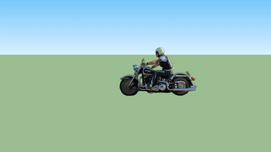 Man Riding Harley 2D