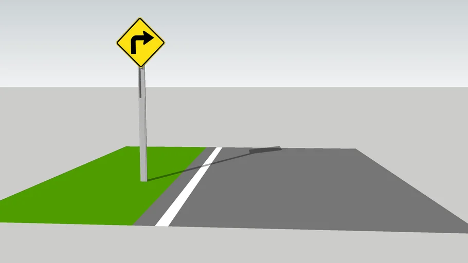 Right Closed Curve Sign / Señal Curva Cerrada a la derecha
