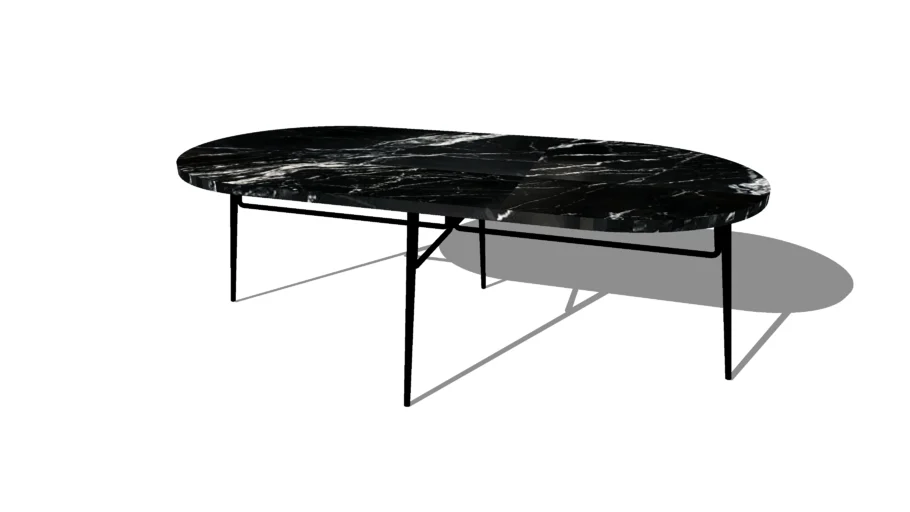 Spire Coffee table, Oval-W1200xD600xH400 mm, Grey Marble, Icons of Denmark