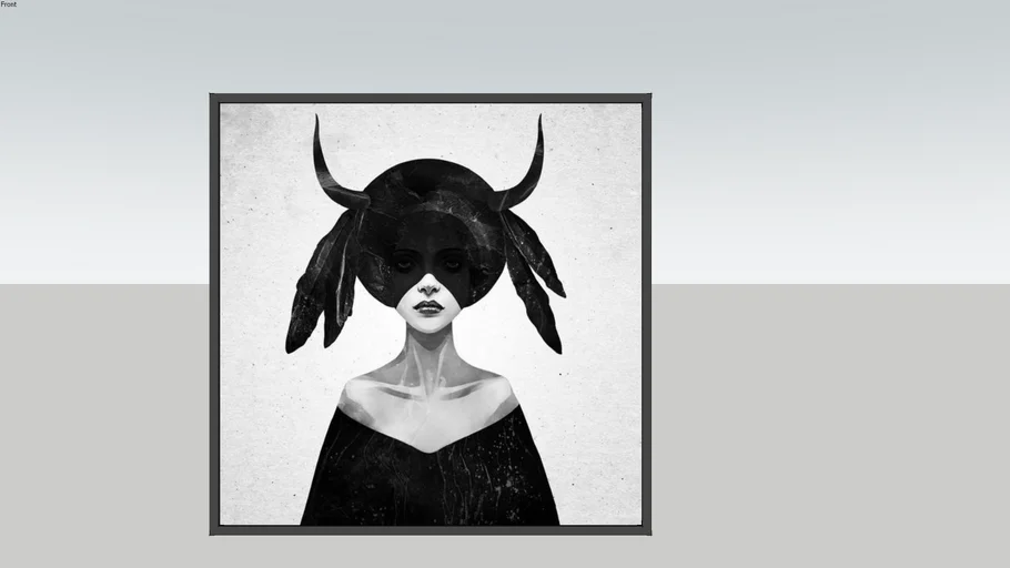 Art-Black and White in Black Frame