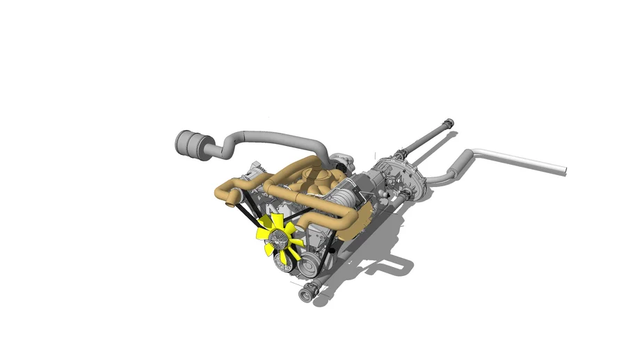 Humvee Engine, Transmission and Drive train | 3D Warehouse