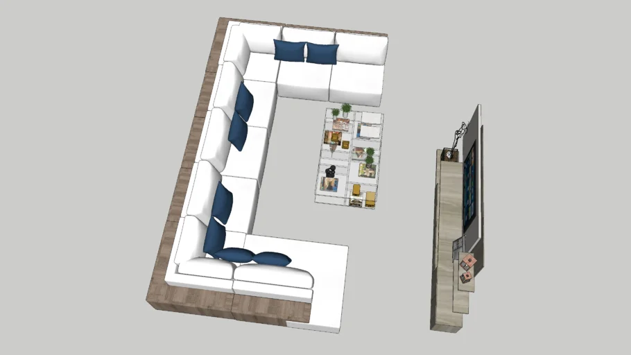 U Shape Living Room Sofas White