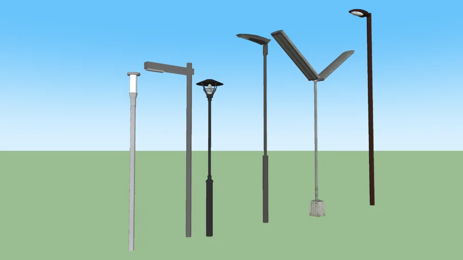 Modern street lamp set