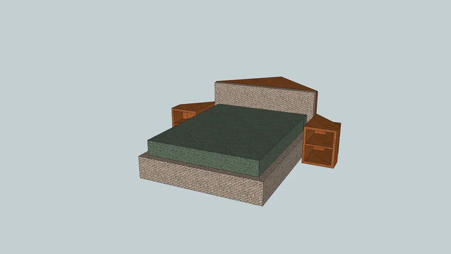 corner bed with flush upholstered headboard