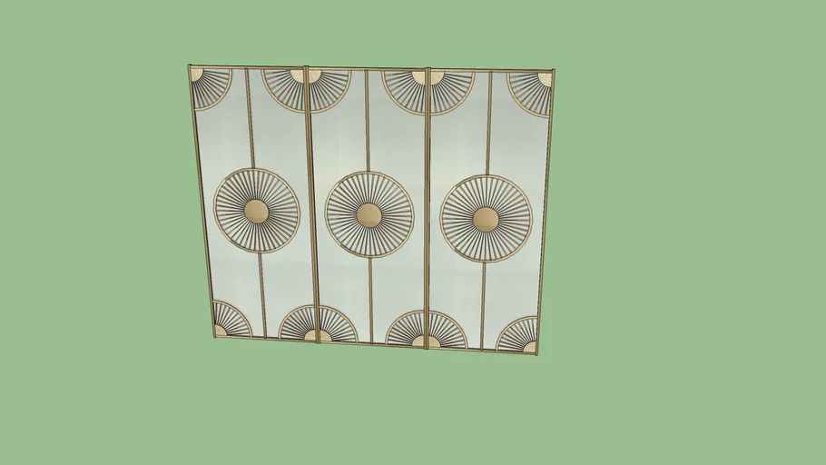 Golden Modern Screen with Frosted glass