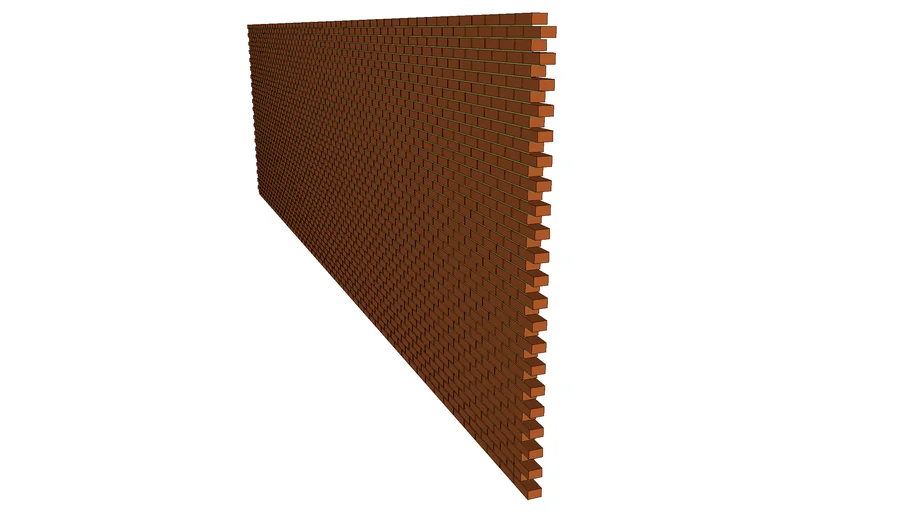 Standard brick size wall with mortar