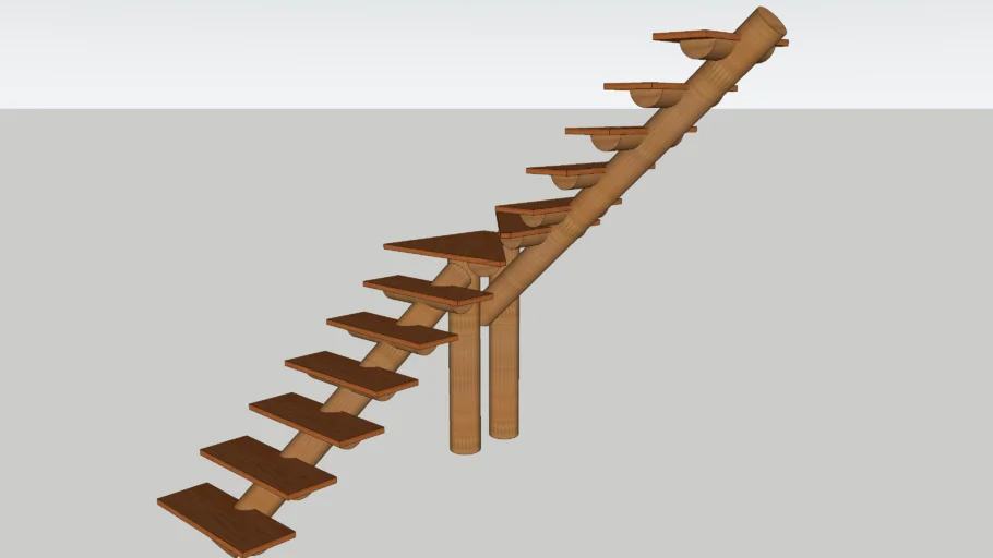 Escada de Madeira Rústica