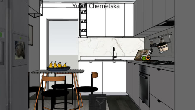 Kitchen designed by Yuliia Chernetska