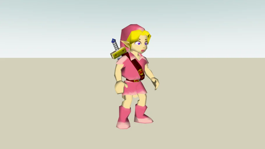 Link as princess Peach.