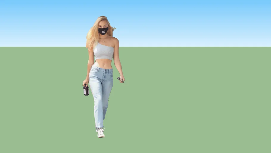 Rubia sexy tapabocas 2D