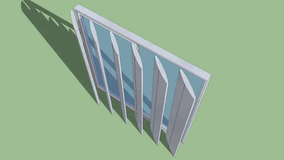 Ventana de aluminio con parasol 