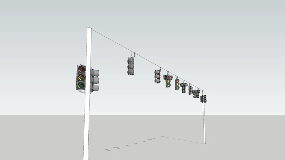 Econolite Buttonback intersection wired traffic signals.
