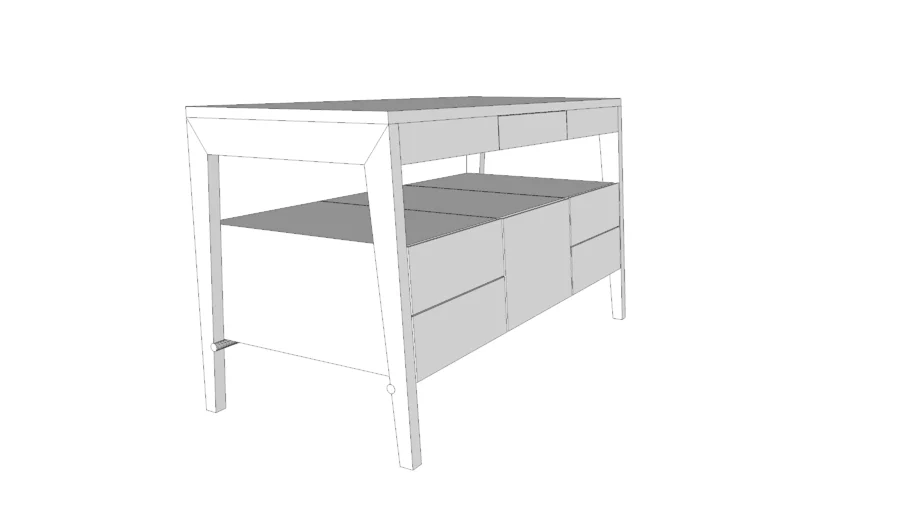 freestanding kitchen counter with three storages M1002
