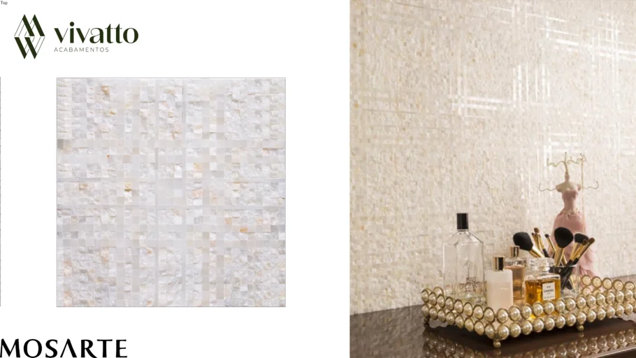 Mosaico Tartan Ônix Bianco 28,7x28,7cm - Mosarte Revestimentos