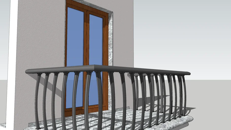 SMALL BALCONY WITH WINDOW DOOR