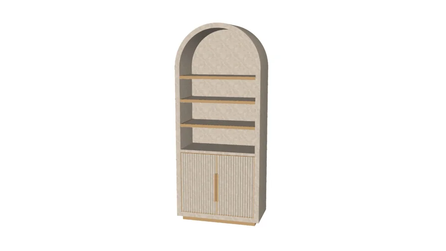 8105 Tivoli Display cabinet with curved top 2-door 3-shelf (White)