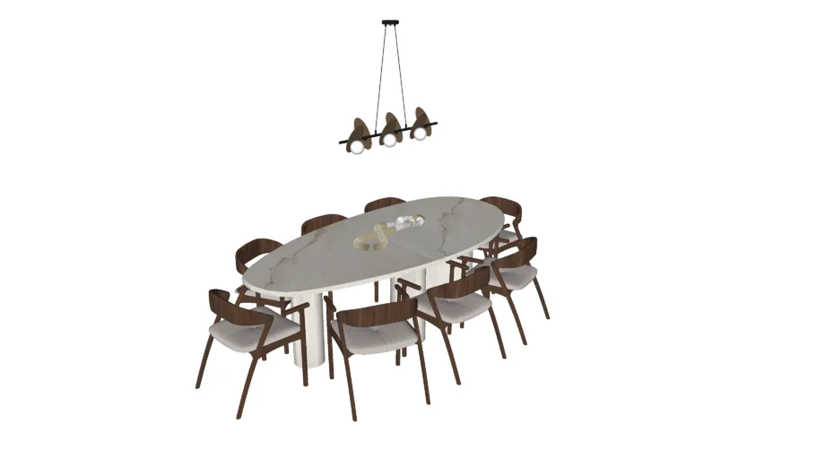 Mesa de jantar orgânica contemporânea