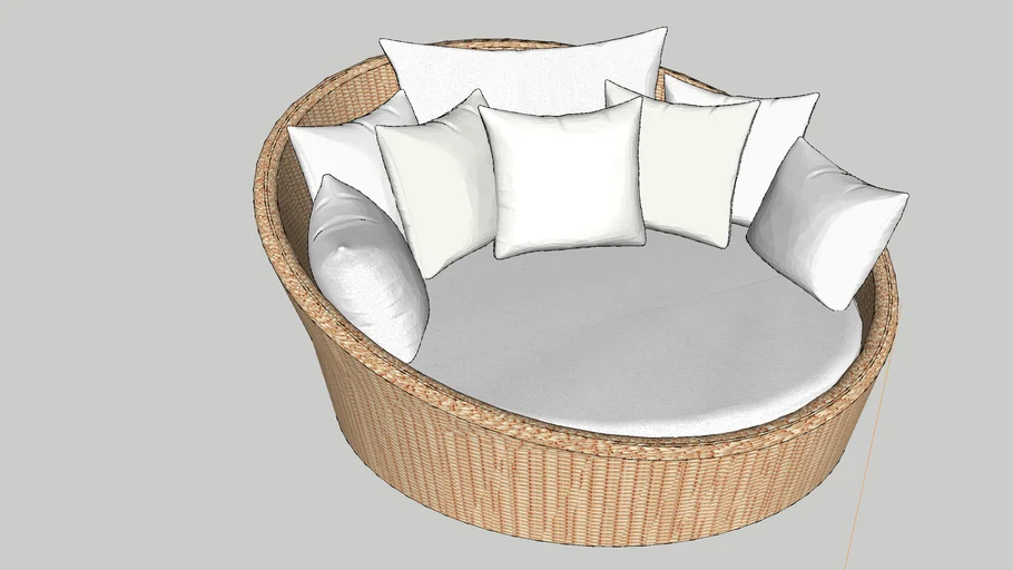 Brentwood 63'' Wide Outdoor Wicker Patio Daybed with Cushions