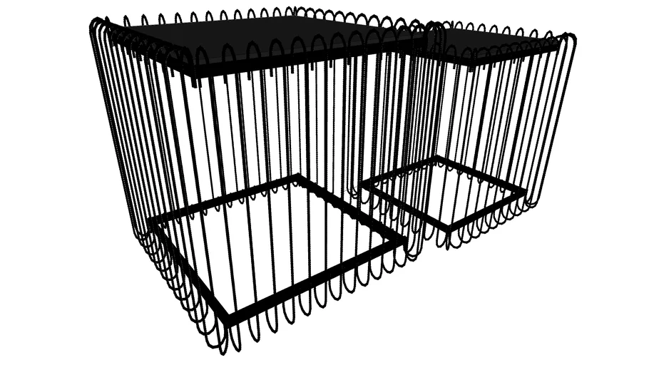 83621 Side Table Wire Square Black (2-Set) 45x45cm