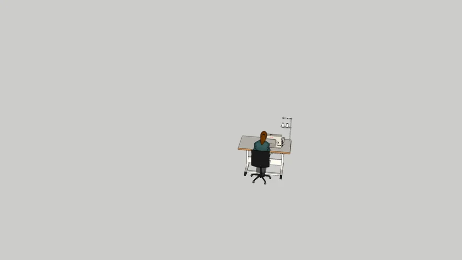 sewing machine w worker