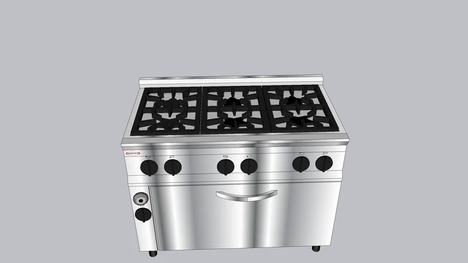 Gas 6 Burner Rang With Gas Oven  Size :120x75x85cm  Empero Turkey