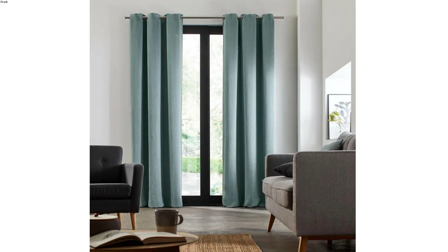 Rideau à oeillets NINO Madura Vert et feston  / 209€ - 219€ TTC