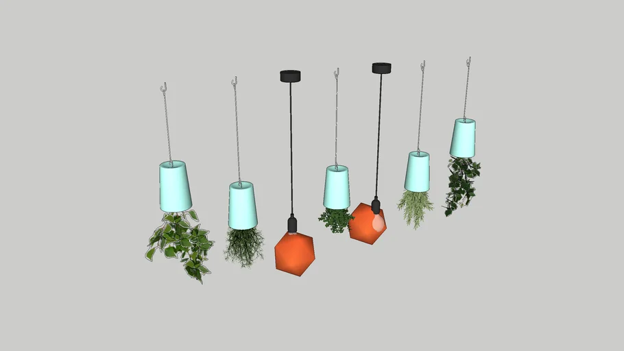 pendant light with hang plants