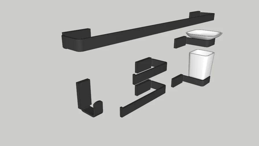 Accesorios para baño Elite Anbec //Bathroom accesories Black Mate AEAB1046 35003