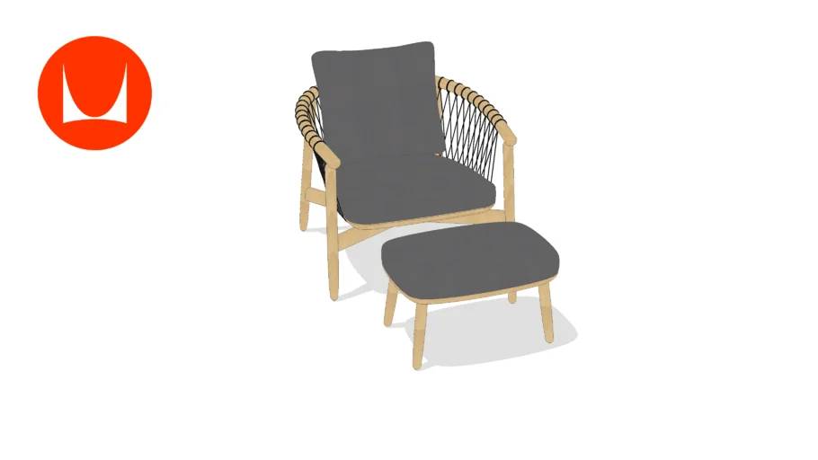 Crosshatch Chair and Ottoman