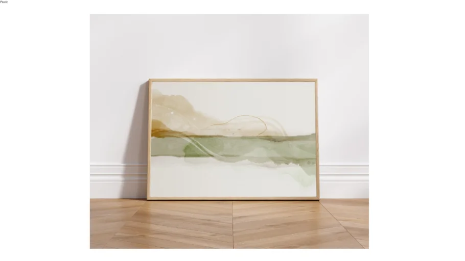 Quadro Decorativo Abstrato Verde e Bege