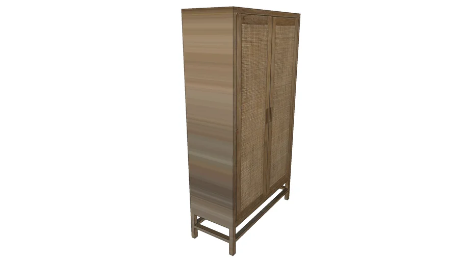 Crate and Barrel Blake Grey Wash 2-Door Cabinet