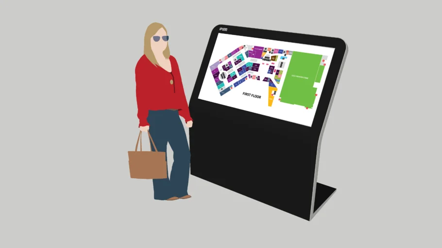 info kiosk with 55 inch horizontal touch screen panel