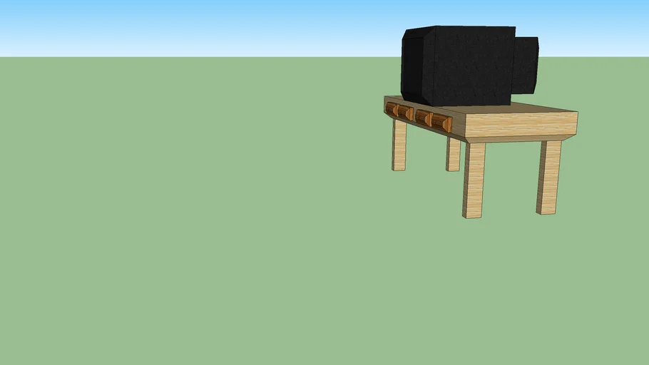 Table with box TV | 3D Warehouse