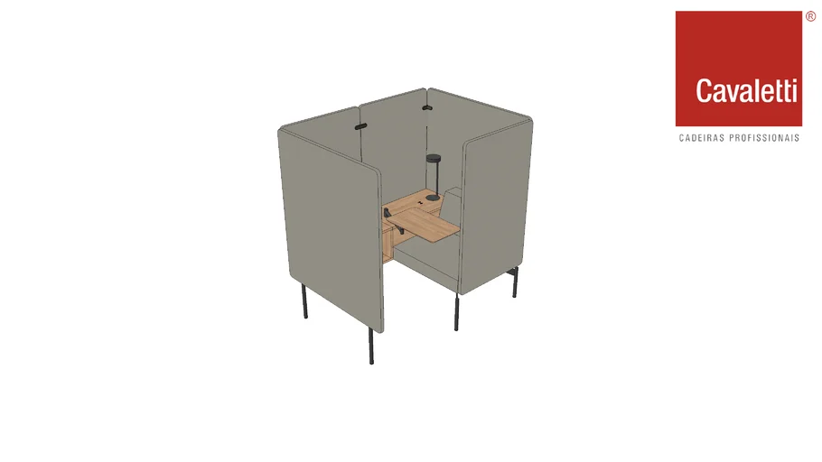 Cavaletti Float - 23178 Cabine Highback 1L com Encosto, Nicho, Prancheta Articulada e Painéis Altos