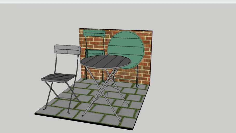 SUNDSÖ table and chairs - grey & green #IKEA