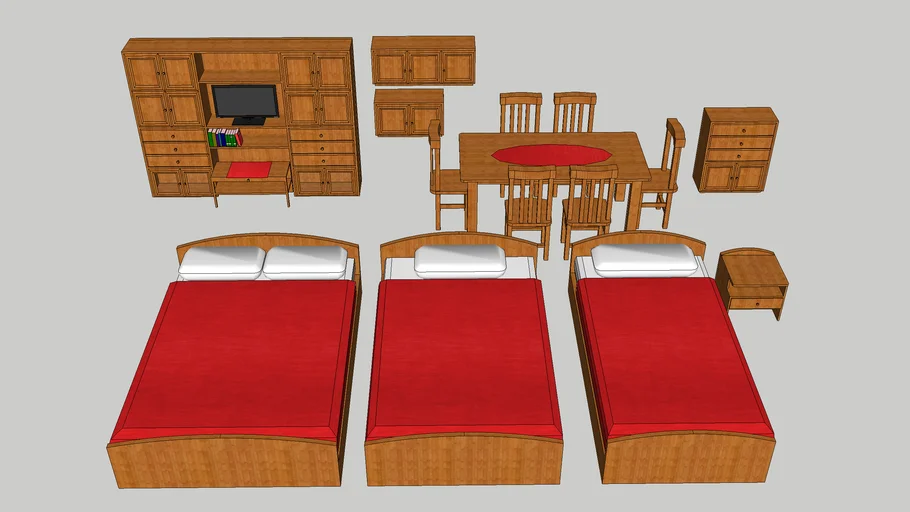 Juego completo de Muebles - Bajo poligonado