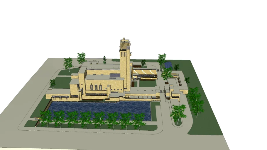 Hilversum Raadhuis (Town Hall) high polygon version