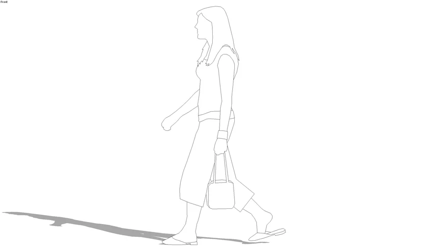 2d woman walking, side view