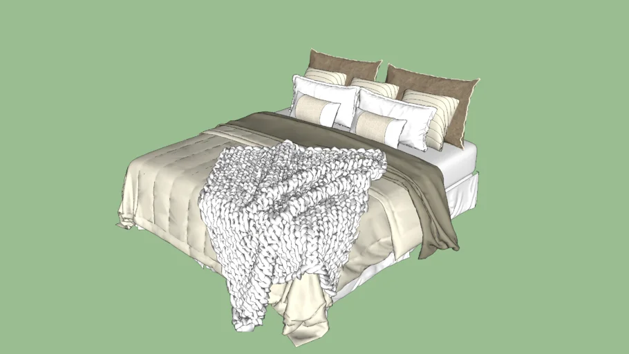 CAMA DE CASAL COM MANTA