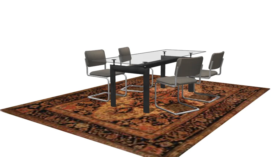 Lc6 table and Cesca chair group