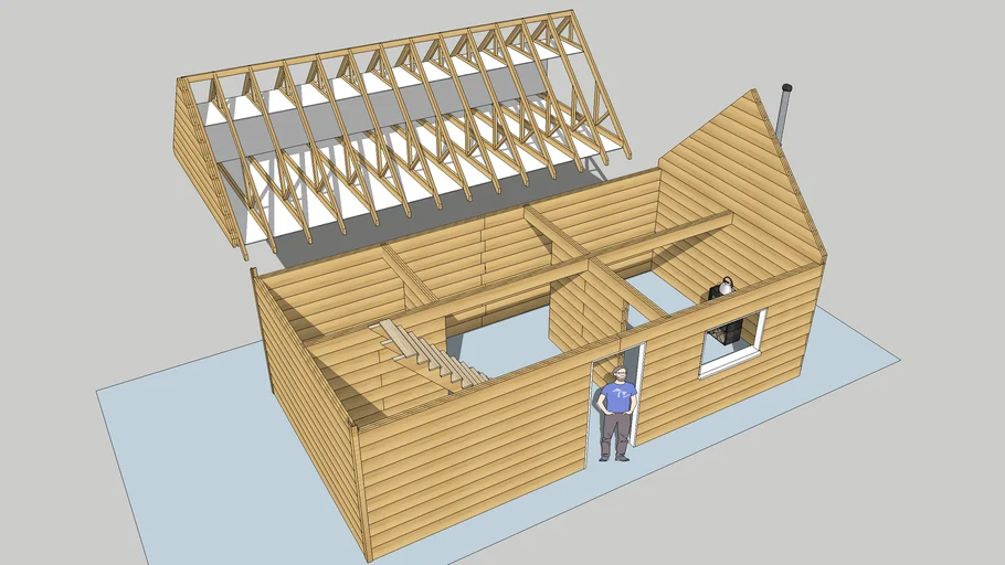 Log Cabin, Laminated Wood Cabin,