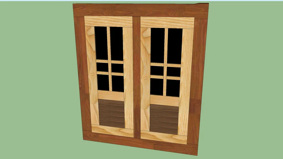 WOODEN CORNER WINDOW