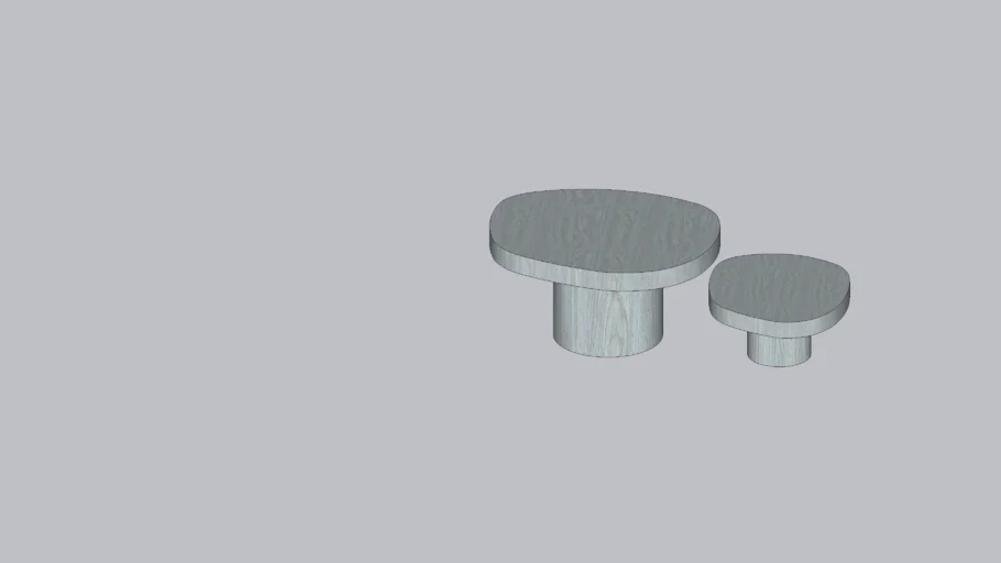 Morten Organic shaped coffee tables grey oak wood