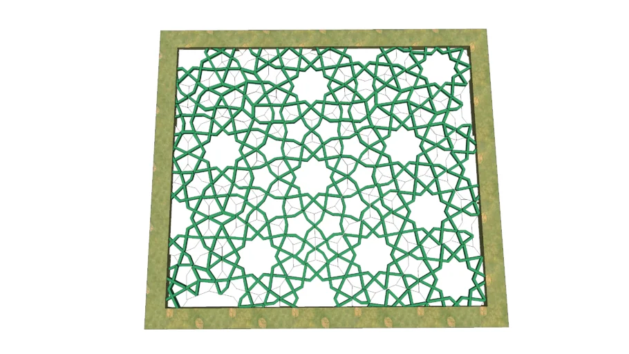 Giri Pattern screened window with inlay. Jali screen | 3D Warehouse