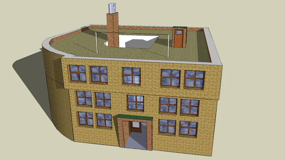 Worn down brick town house
