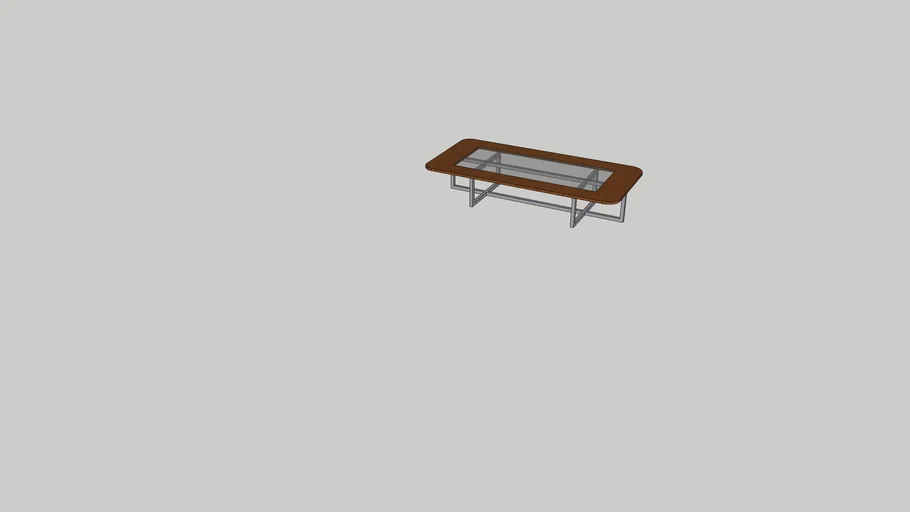 Center Table. Wood&Glass on top and Metal base